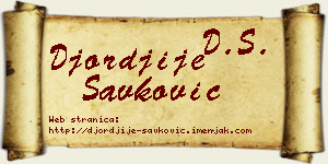 Đorđije Savković vizit kartica